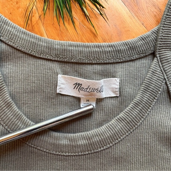 SOLD Madewell Ribbed Racerback Tank - Olive Green - Size M - Picture 4 of 6